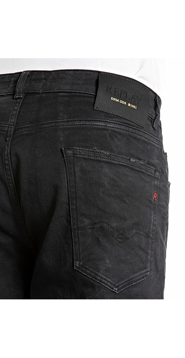 NEW ブーツカットCLEY ブラックオーバーダイストレッチデニム